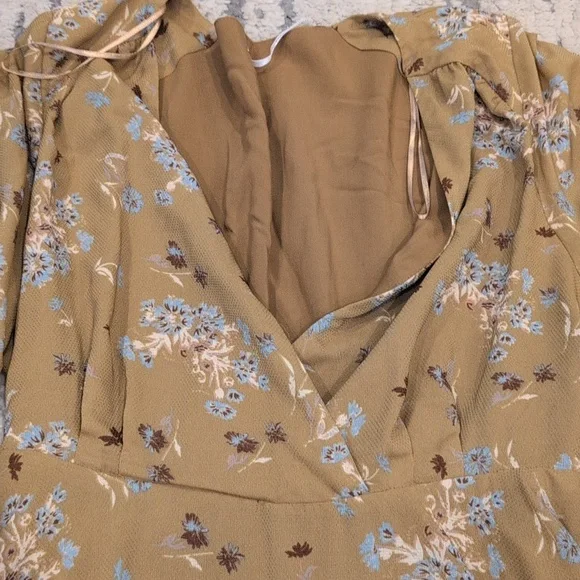 Free People Floral Lilou vneck Bell Sleeve Mini Wrap Dress - Picture 7 of 10